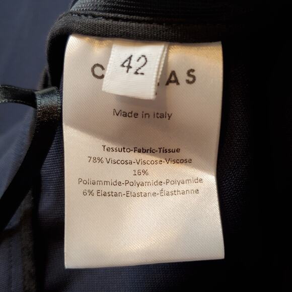 Callas Milano Women's Size 42 (US-6) NWT Lola Compact Crepe High Waist Pant Blue - Picture 9 of 9